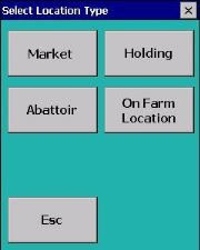 Select Location Type screen