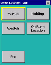 Select Location Type screen